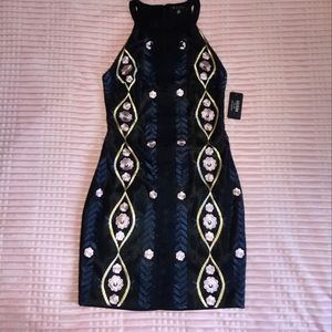 Floral Embroidered Sheath Dress